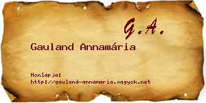 Gauland Annamária névjegykártya